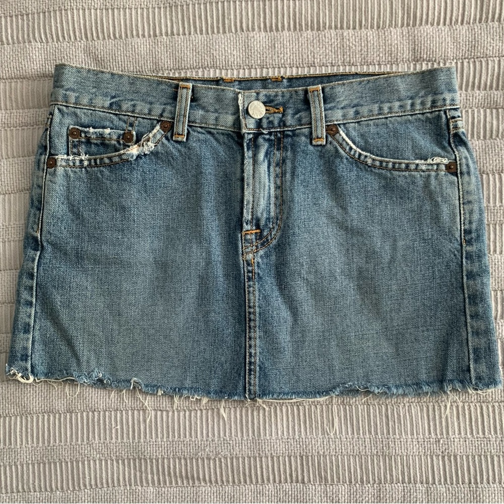 Lucky Brand Distressed Mini Denim Skirt Size 2 26